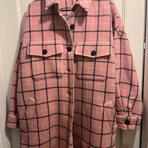 Plaid Pink Women's Jacket